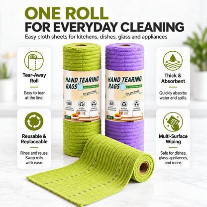 🚨 BUY 1 GET 1 FREE 🚨⏰ Premium Bamboo Fiber Microfiber Cloths – Tear-Off Design & Antibacterial Protection