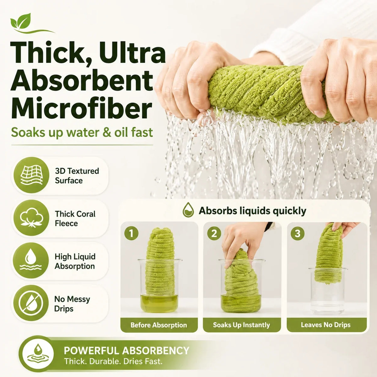 🚨 BUY 1 GET 1 FREE 🚨⏰ Premium Bamboo Fiber Microfiber Cloths – Tear-Off Design & Antibacterial Protection