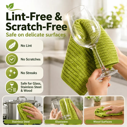 🚨 BUY 1 GET 1 FREE 🚨⏰ Premium Bamboo Fiber Microfiber Cloths – Tear-Off Design & Antibacterial Protection